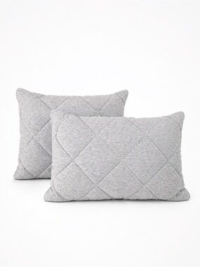 West Elm Bed Pillow Sham Set quilted 0507 ribbed case soft cotton